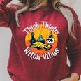 Thick Thighs Witch Vibes Spell Book And Potions Raglan Sleeve Sweatshirt Heather Dust