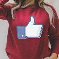 Thumbs Up Like Face Book Icon Raglan Sleeve Sweatshirt Heather Dust