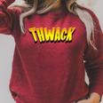THWACK Vintage Retro Comic Book Raglan Sleeve Sweatshirt Heather Dust