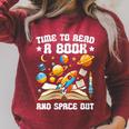 Time To Read A Book And Space Out Astronomy Lover Bookworm Raglan Sleeve Sweatshirt Heather Dust