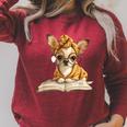Tiny Puppy Open Book Reading Dog Lover Graphic Round Glasses Raglan Sleeve Sweatshirt Heather Dust Tiny Puppy Open Book Reading Dog Lover Graphic Round Glasses Raglan Sleeve Sweatshirt Heather Dust