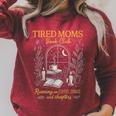 Tired Moms Book Club Coffee Chaos Readers Cozy Premium Tri-Blend Raglan Sleeve Sweatshirt Heather Dust