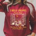 Tired Moms Book Club Running On Coffee Chaos And Chapters Raglan Sleeve Sweatshirt Heather Dust