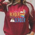 Today A Reader Tomorrow A Leader Book Literature Reading Raglan Sleeve Sweatshirt Heather Dust