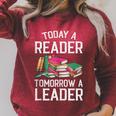 Today a Reader Tomorrow a Leader Books Raglan Sleeve Sweatshirt Heather Dust