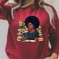 History Month Afro Women Girls Book Lover Librarian Raglan Sleeve Sweatshirt Heather Dust