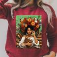 History Month Black Afro Girl Women Book Lovers Floral Raglan Sleeve Sweatshirt Heather Dust History Month Black Afro Girl Women Book Lovers Floral Raglan Sleeve Sweatshirt Heather Dust