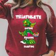 Triathlete Eating Sleeping Reading Dragon Book Raglan Sleeve Sweatshirt Heather Dust