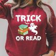 Trick Or Read Halloween Books Halloween Read Trick Or Read Raglan Sleeve Sweatshirt Heather Dust