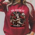 You Had Me At Trigger Warning Dark Romance Smut Books Raglan Sleeve Sweatshirt Heather Dust