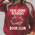 True Crime Readers Book Club Coffee Lovers Raglan Sleeve Sweatshirt Heather Dust