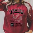 Tucson Festival Of Books Merch TFOB 2025 Criter Bat Raglan Sleeve Sweatshirt Heather Dust