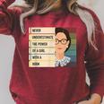 Never Underestimate The Power Of A Girl With A Book Feminist Raglan Sleeve Sweatshirt Heather Dust
