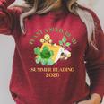 Unearth a Story Summer Reading 2026 Dinosaur Book Kids Raglan Sleeve Sweatshirt Heather Dust