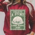 Unearth a Story Summer Reading 2026 Palaeontologists Book Raglan Sleeve Sweatshirt Heather Dust