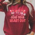 Valentine Day Book Read Your Heart Out Lovers Teacher Kids Raglan Sleeve Sweatshirt Heather Dust Valentine Day Book Read Your Heart Out Lovers Teacher Kids Raglan Sleeve Sweatshirt Heather Dust