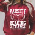 Varsity Reading Team Bookworm Book Lover Reader Raglan Sleeve Sweatshirt Heather Dust