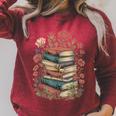 Vintage Books And Flowers Botanical Reading Illustration Raglan Sleeve Sweatshirt Heather Dust Vintage Books And Flowers Botanical Reading Illustration Raglan Sleeve Sweatshirt Heather Dust