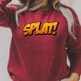 Vintage Comic Book Collector Reader Sound Effect Splat Raglan Sleeve Sweatshirt Heather Dust