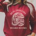 Vintage Dragons & Books Dark Academia Librarian Raglan Sleeve Sweatshirt Heather Dust