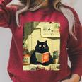 Vintage Japanese Cat Book Lovers Librarian Cat Dad Teacher Raglan Sleeve Sweatshirt Heather Dust Vintage Japanese Cat Book Lovers Librarian Cat Dad Teacher Raglan Sleeve Sweatshirt Heather Dust