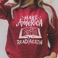 Vintage Reading Reader Read Bibliomane Library Book Raglan Sleeve Sweatshirt Heather Dust