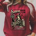 Vintage Salem Book Club Cat Bookish Spooky Halloween Raglan Sleeve Sweatshirt Heather Dust