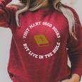 Visit Many Good Books But Live In The Bible Raglan Sleeve Sweatshirt Heather Dust