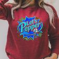 Volleyball Lets Pepper Comic Book Pop Art Teen Girls Cute Raglan Sleeve Sweatshirt Heather Dust