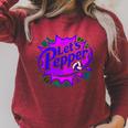 Volleyball Lets Pepper Retro Pop Comic Book Style Player Art Raglan Sleeve Sweatshirt Heather Dust