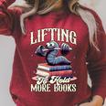 Weightlifting Book Lover Bookworm Lifting To Hold More Books Raglan Sleeve Sweatshirt Heather Dust