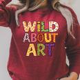 Wild About Art Books Animal Safari Children's Art Teacher Raglan Sleeve Sweatshirt Heather Dust Wild About Art Books Animal Safari Children's Art Teacher Raglan Sleeve Sweatshirt Heather Dust