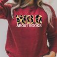 Wild About Books Leopard I Love Reading Book Lover Raglan Sleeve Sweatshirt Heather Dust
