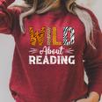 Wild About Reading Books Reader Lover Animals Leopard Zebra Raglan Sleeve Sweatshirt Heather Dust Wild About Reading Books Reader Lover Animals Leopard Zebra Raglan Sleeve Sweatshirt Heather Dust