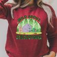 Wild About Reading Books Rhino Pig And Crocodile Raglan Sleeve Sweatshirt Heather Dust