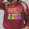 Wild About Reading Library Day Reading Books & Bookworm Raglan Sleeve Sweatshirt Heather Dust