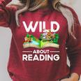 Wild About Reading Lovers Avid Readers Bookworms Book Lovers Raglan Sleeve Sweatshirt Heather Dust Wild About Reading Lovers Avid Readers Bookworms Book Lovers Raglan Sleeve Sweatshirt Heather Dust