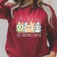 Wildflower Just One More Chapter Owl Book Lover Reader Raglan Sleeve Sweatshirt Heather Dust