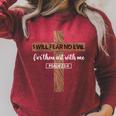 I Will Fear No Evil Psalm 23 From The Book Of Psalms 23 4 Raglan Sleeve Sweatshirt Heather Dust