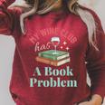 My Wine Club Has a Book Problem Raglan Sleeve Sweatshirt Heather Dust