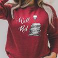 Wine Lovers WELL RED Book Club Drinking Raglan Sleeve Sweatshirt Heather Dust