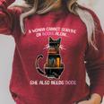 A Woman Cannot Survive On Books Alone She Also Needs CAT Raglan Sleeve Sweatshirt Heather Dust