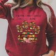 A Woman Cannot Survive On Books Alone She Also Needs Dog Raglan Sleeve Sweatshirt Heather Dust A Woman Cannot Survive On Books Alone She Also Needs Dog Raglan Sleeve Sweatshirt Heather Dust