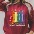Women Book Flower Fight For Those Without Your Privilege Raglan Sleeve Sweatshirt Heather Dust
