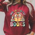 Women's 100 Days In The Books Cute Apple Reading School Raglan Sleeve Sweatshirt Heather Dust