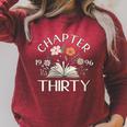 Women's 1996 Chapter Thirty 30th Birthday Decoration Wildflower Book Raglan Sleeve Sweatshirt Heather Dust