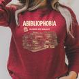 Women's Abibliophobia Ruined My Wallet Book Lover Raglan Sleeve Sweatshirt Heather Dust