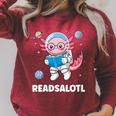 Women's Axolotl Books Readsalotl Reading Bookworm Boys Girls Kids Raglan Sleeve Sweatshirt Heather Dust Women's Axolotl Books Readsalotl Reading Bookworm Boys Girls Kids Raglan Sleeve Sweatshirt Heather Dust