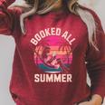Womens Book Girl Summer Beach Vacation Book Lover Raglan Sleeve Sweatshirt Heather Dust