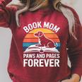 Women's Book Mom Dog Lover Paws And Pages Forever Raglan Sleeve Sweatshirt Heather Dust Women's Book Mom Dog Lover Paws And Pages Forever Raglan Sleeve Sweatshirt Heather Dust